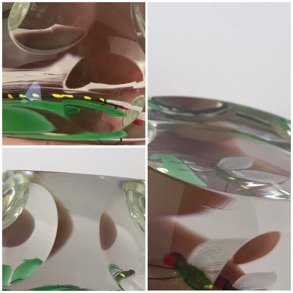 Perthshire 1986C Aventurine Dragonfly Faceted Clear Lampwork Insect Paperweight - Picture 12 of 13